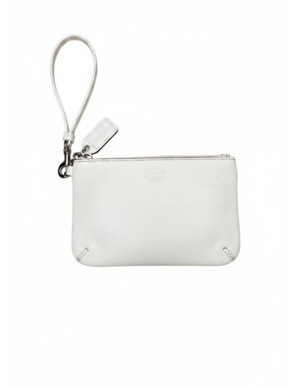 Coach Off White Leather Wristlet One Size